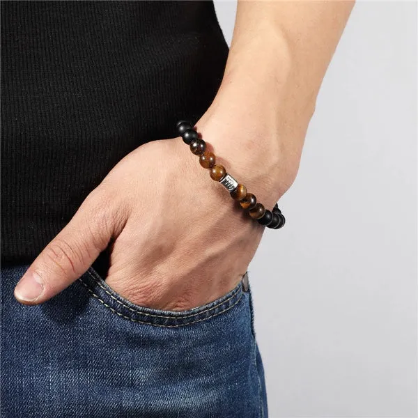 Classy Men Taurus Brown Beaded Zodiac Bracelet