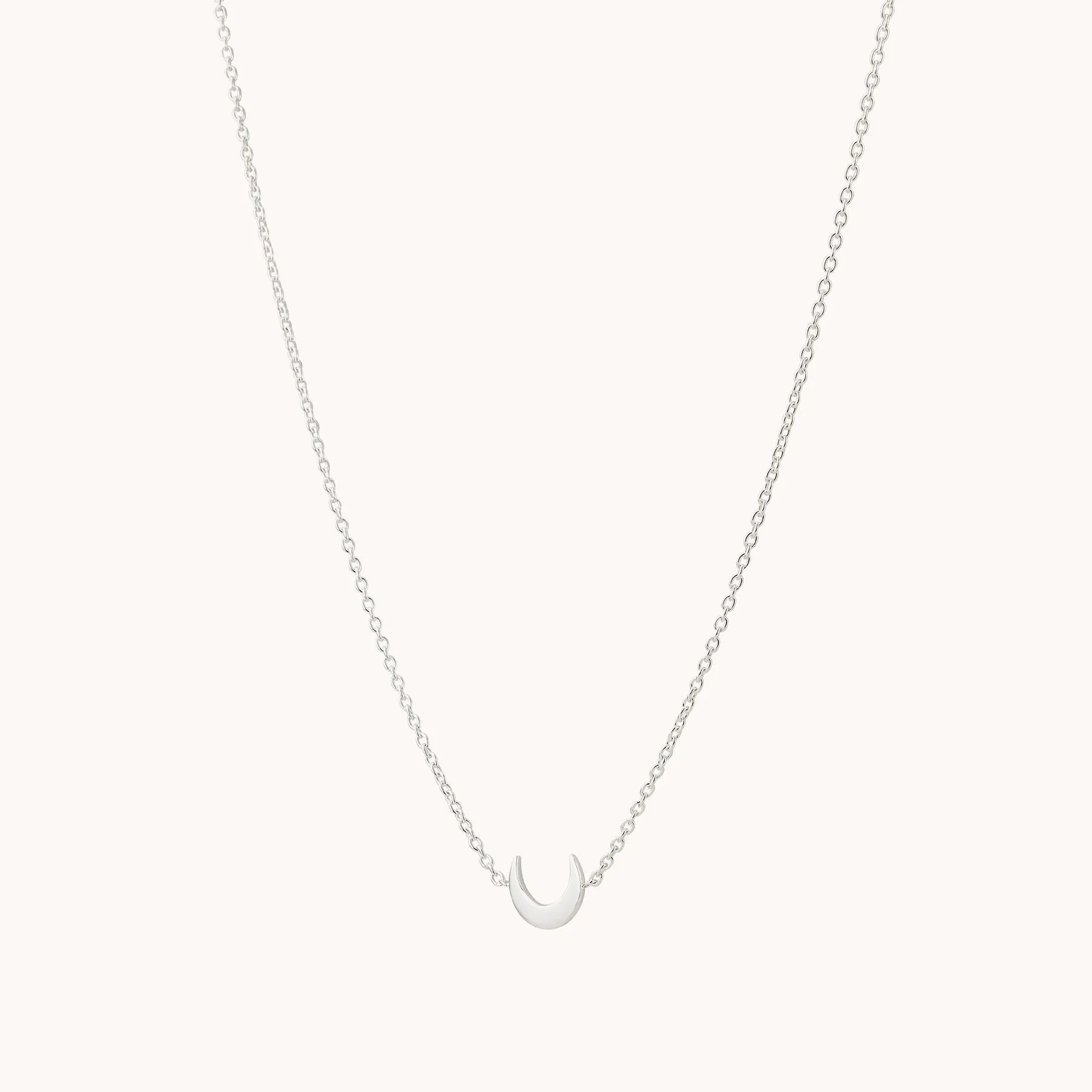 crescent moon necklace silver - sterling silver