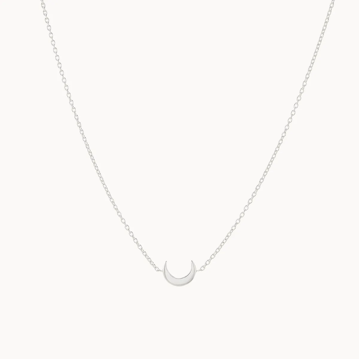 crescent moon necklace silver - sterling silver