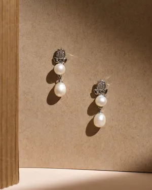 Cute Blossom Pearl Earrings