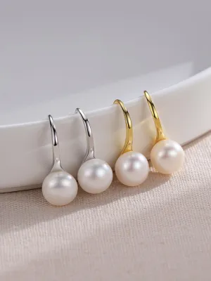 Daily Sterling Silver Natural Pearl Ear Hooks