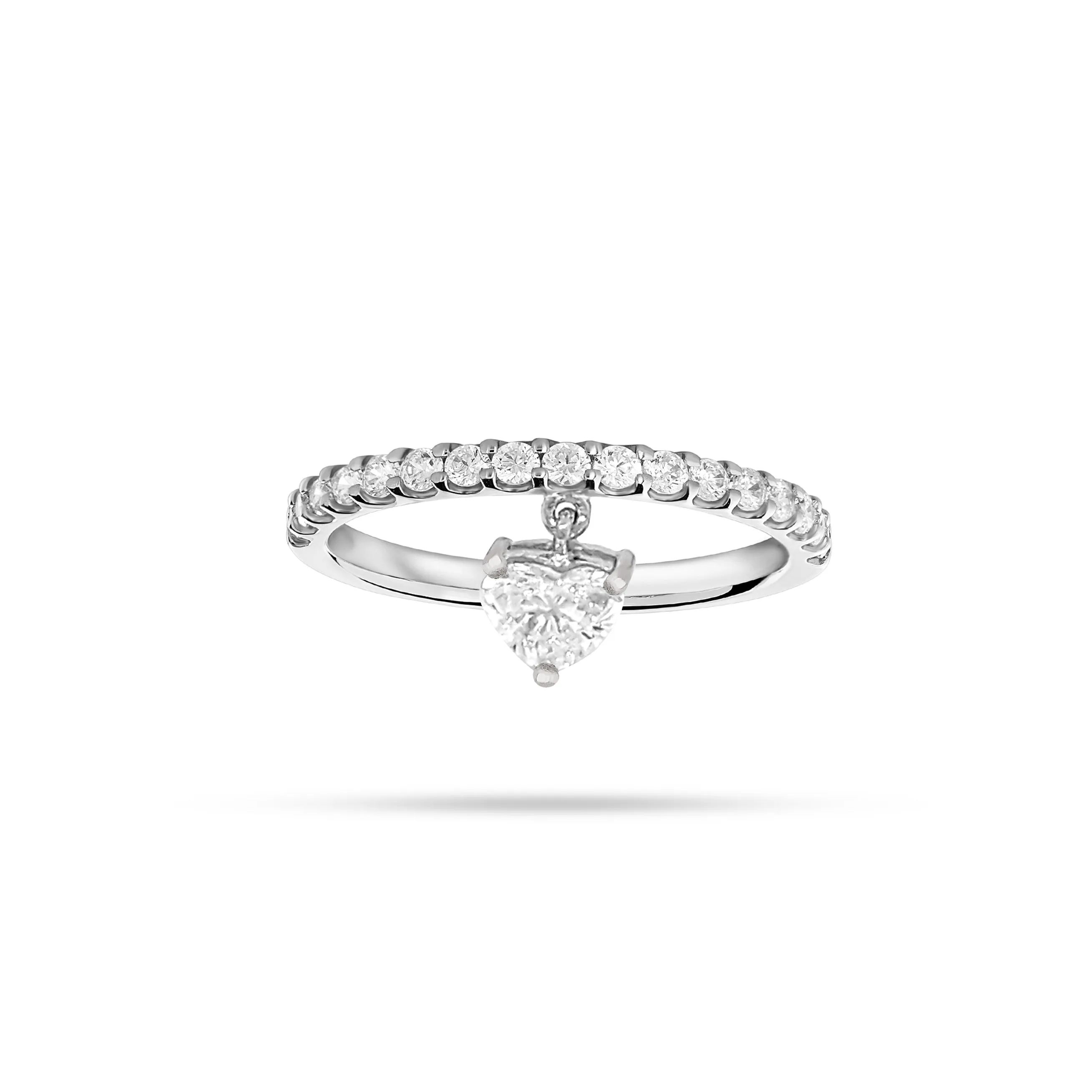 Dangling Heart Diamond Ring