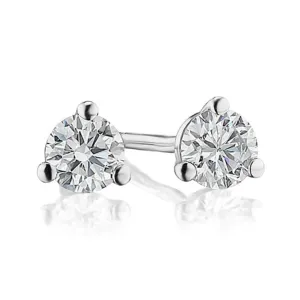 David Weisz Premier White Gold Three-Prong Martini Diamond Stud Earrings