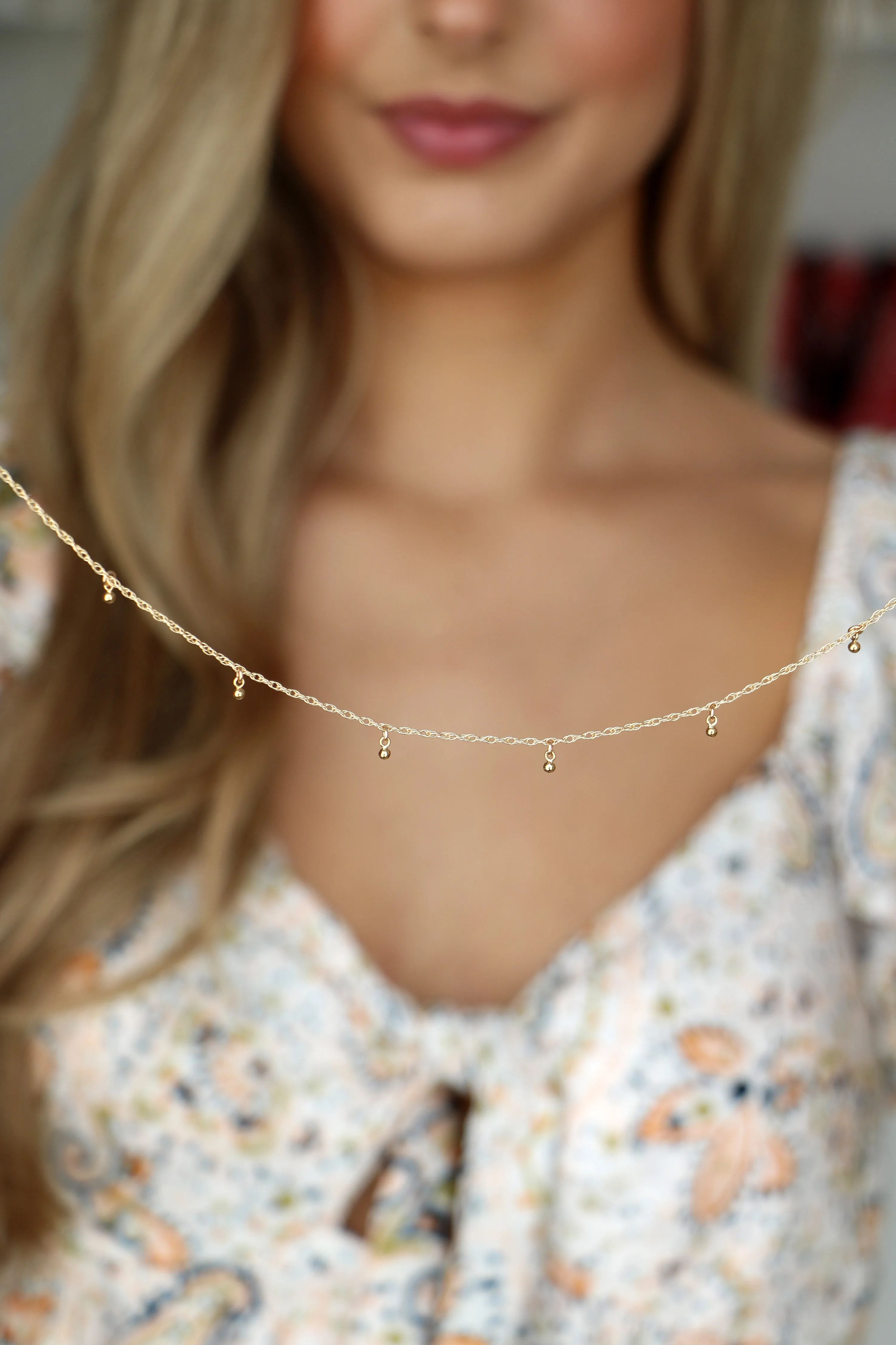 dew drops necklace { gold }