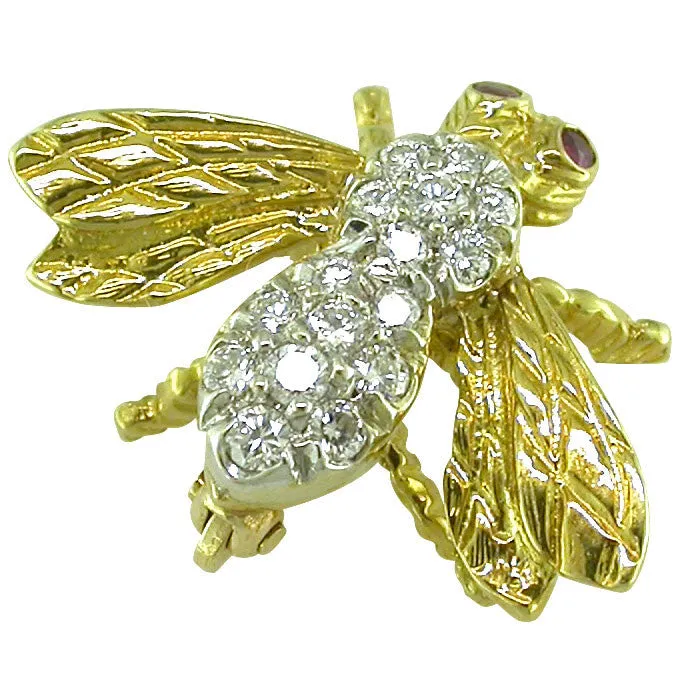 Diamond Bee Brooch