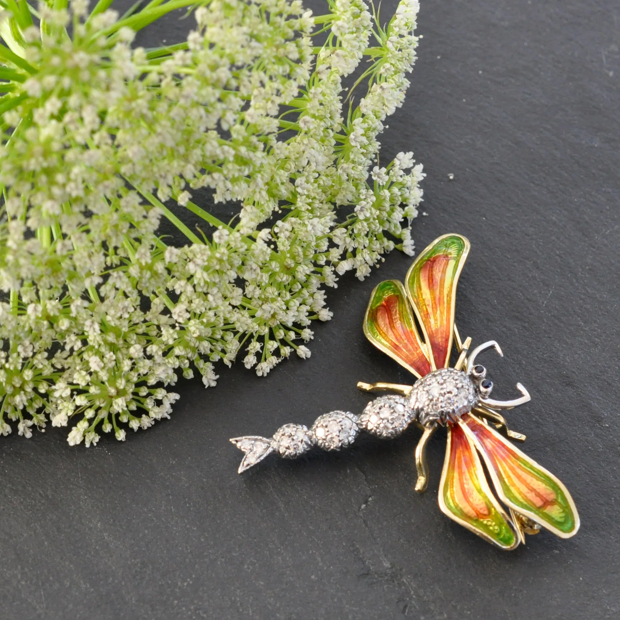 Diamond Dragonfly Brooch