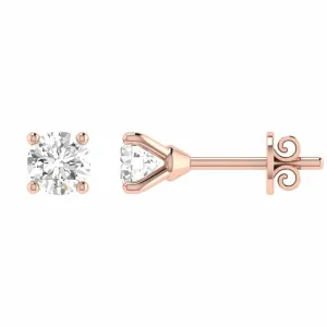 Diamond Stud Earrings With 0.40ct Diamonds In 18K Rose Gold