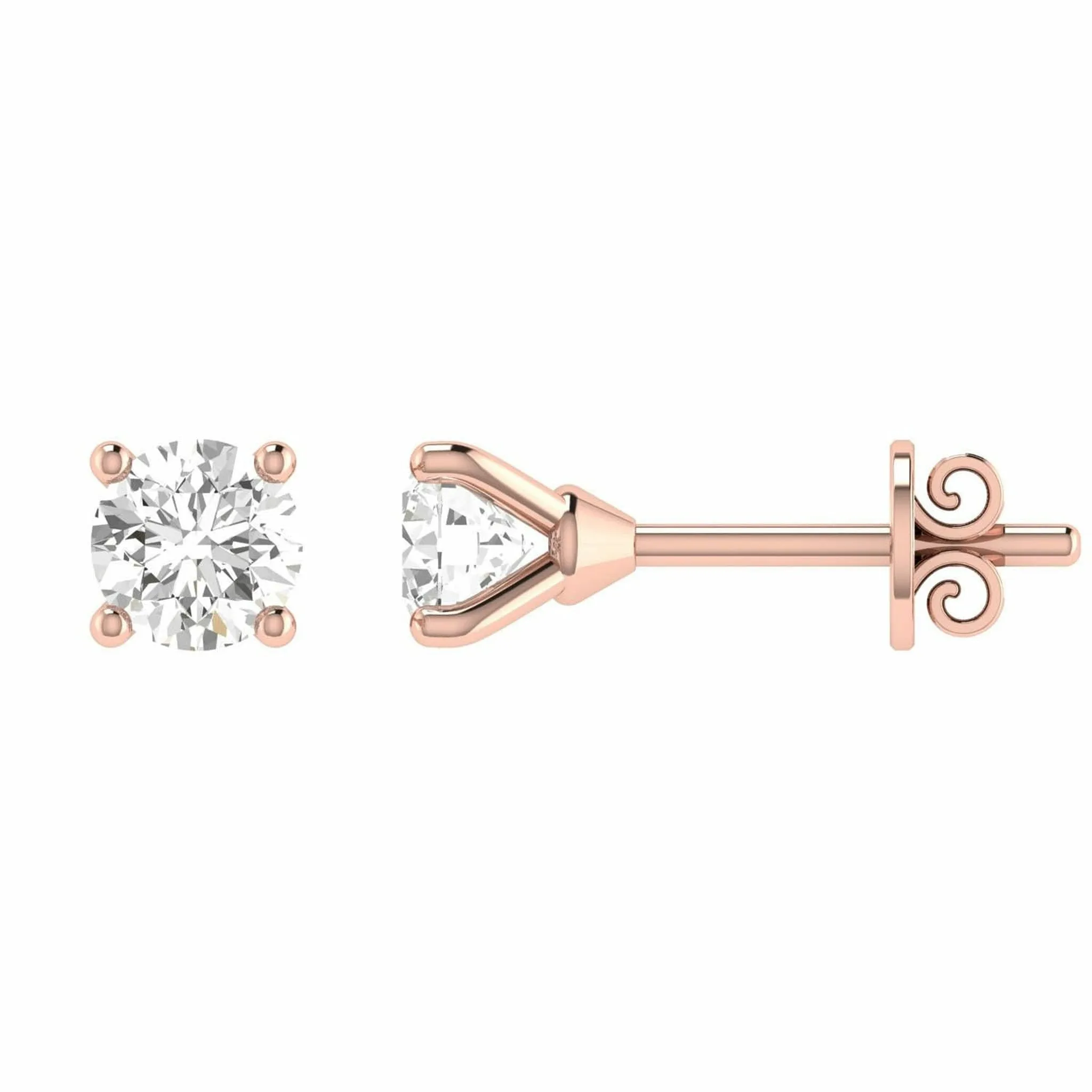 Diamond Stud Earrings With 0.40ct Diamonds In 18K Rose Gold