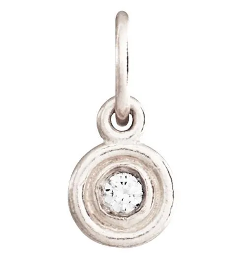 Double Ring Disk Charm With Diamond