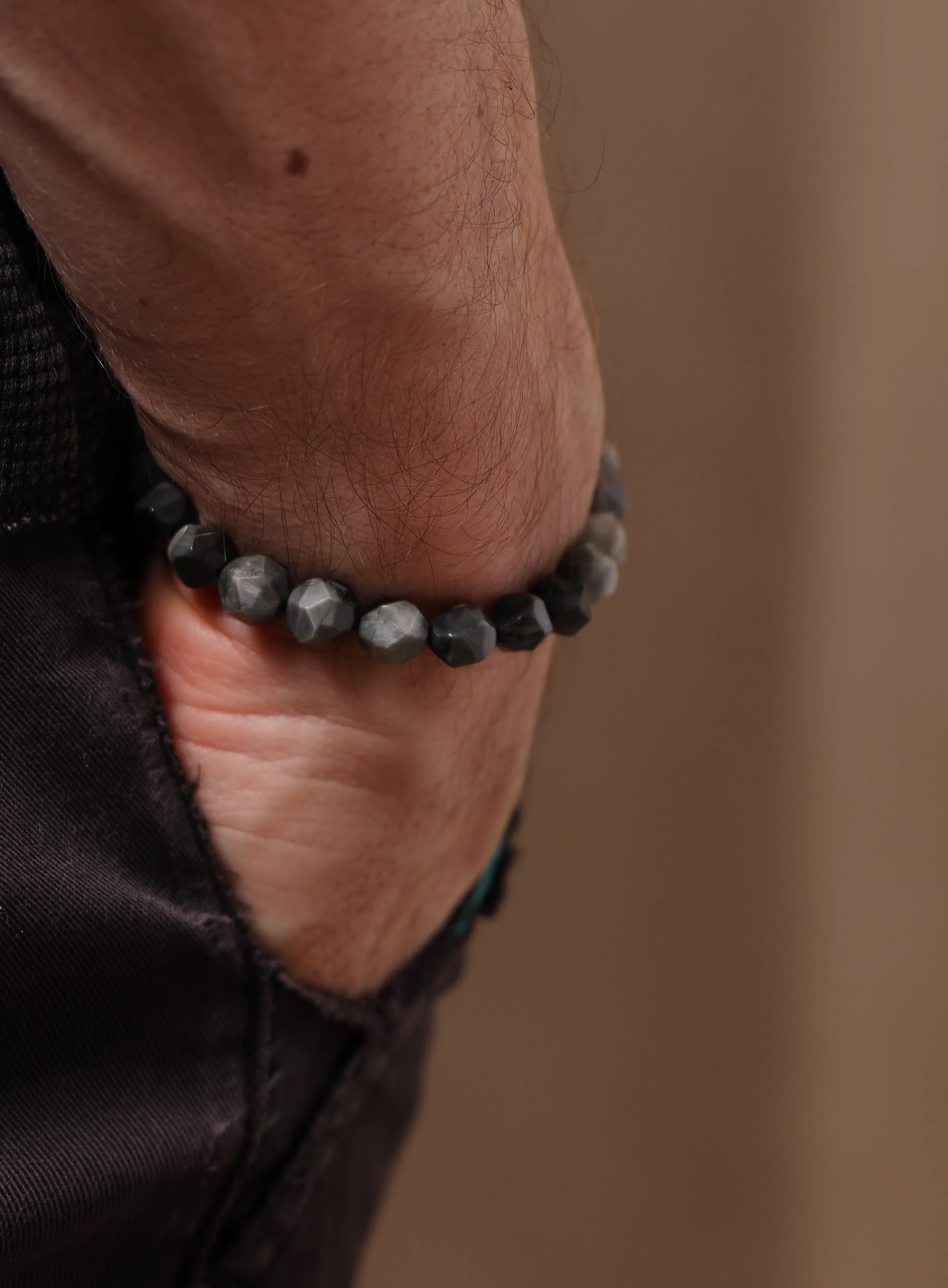 Eagle Eye Gemstone Bead Bracelet for Men