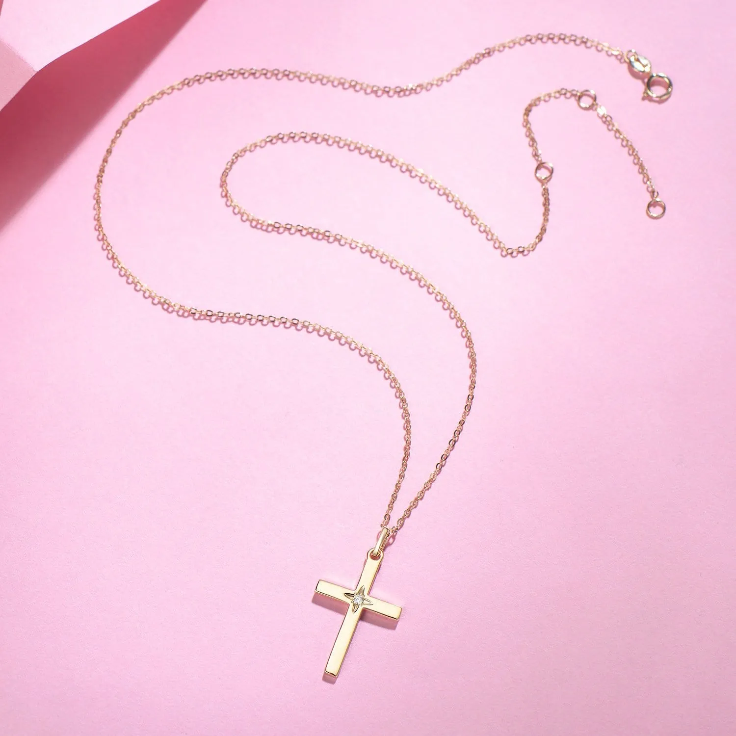 FANCIME Cross 14K Yellow Gold Necklace