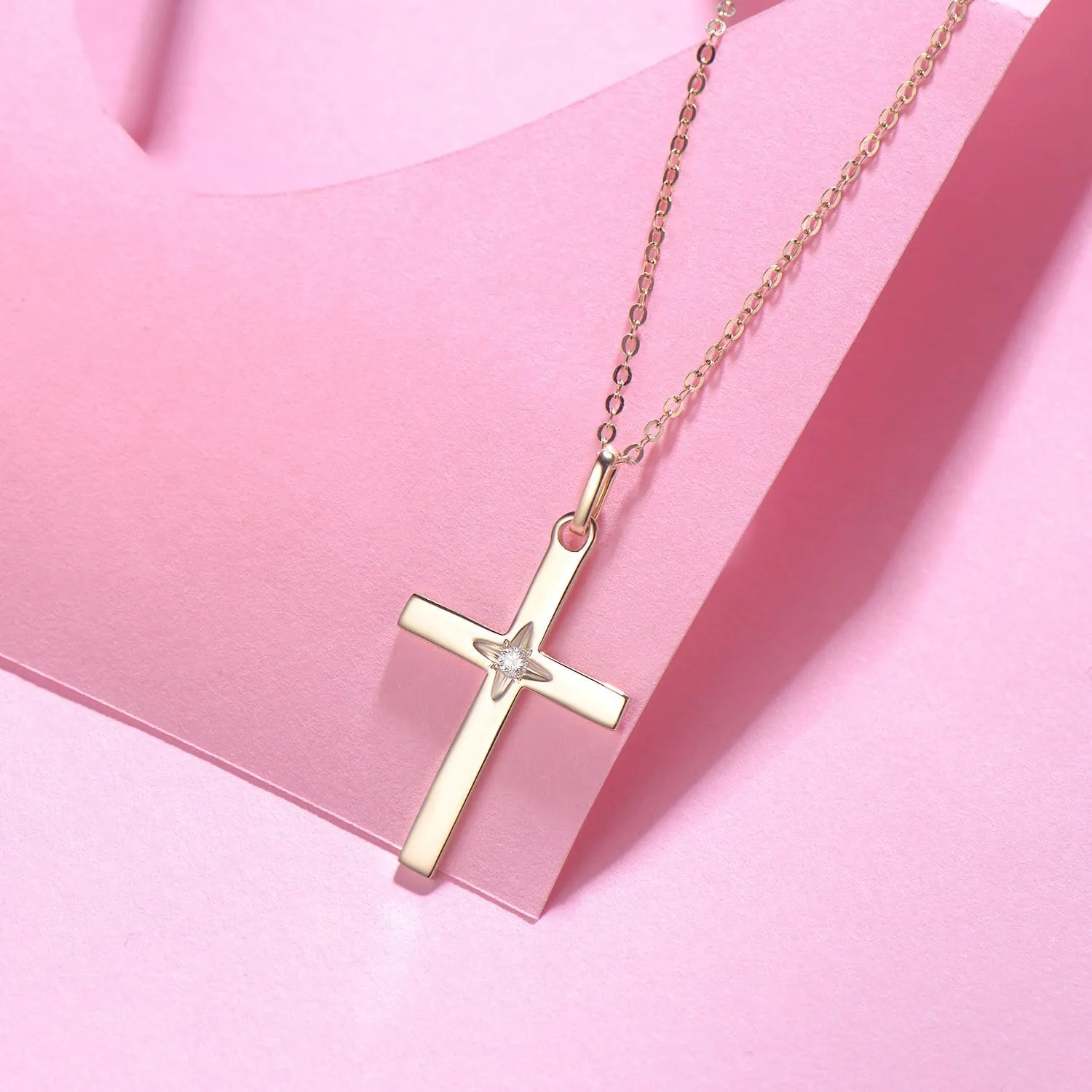 FANCIME Cross 14K Yellow Gold Necklace