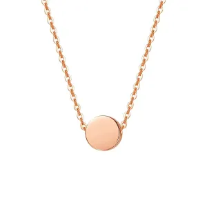 FANCIME Minimalist Coin 14K Rose Gold Necklace