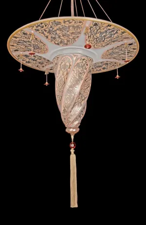 Fortuny Style Ceiling Light With Art Nouveau Design