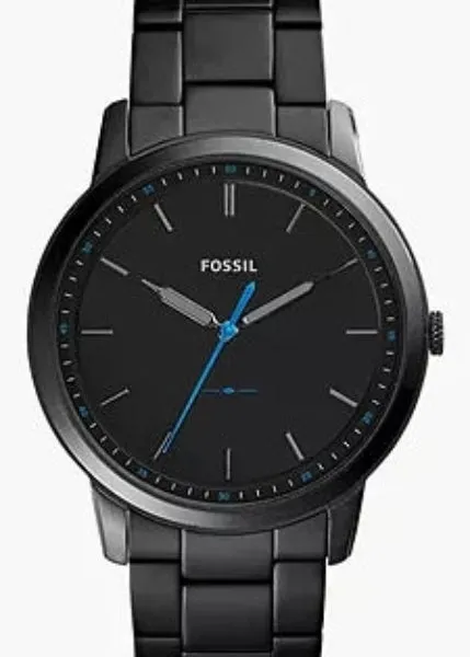 FOSSIL MINIMALIST SLIM BLACK DIAL BLACK STAINLESS STEEL FS5308