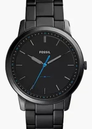 FOSSIL MINIMALIST SLIM BLACK DIAL BLACK STAINLESS STEEL FS5308