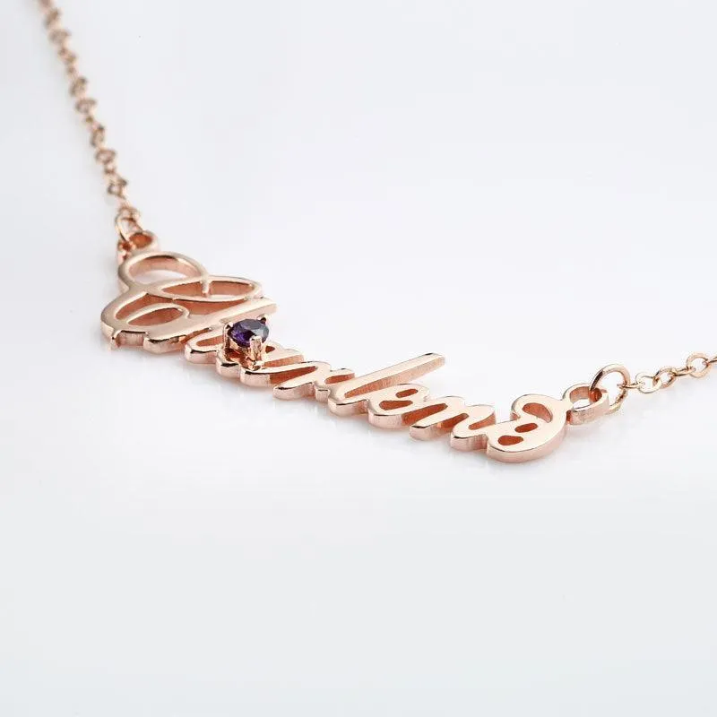 Full Silver Diamond Name Necklace