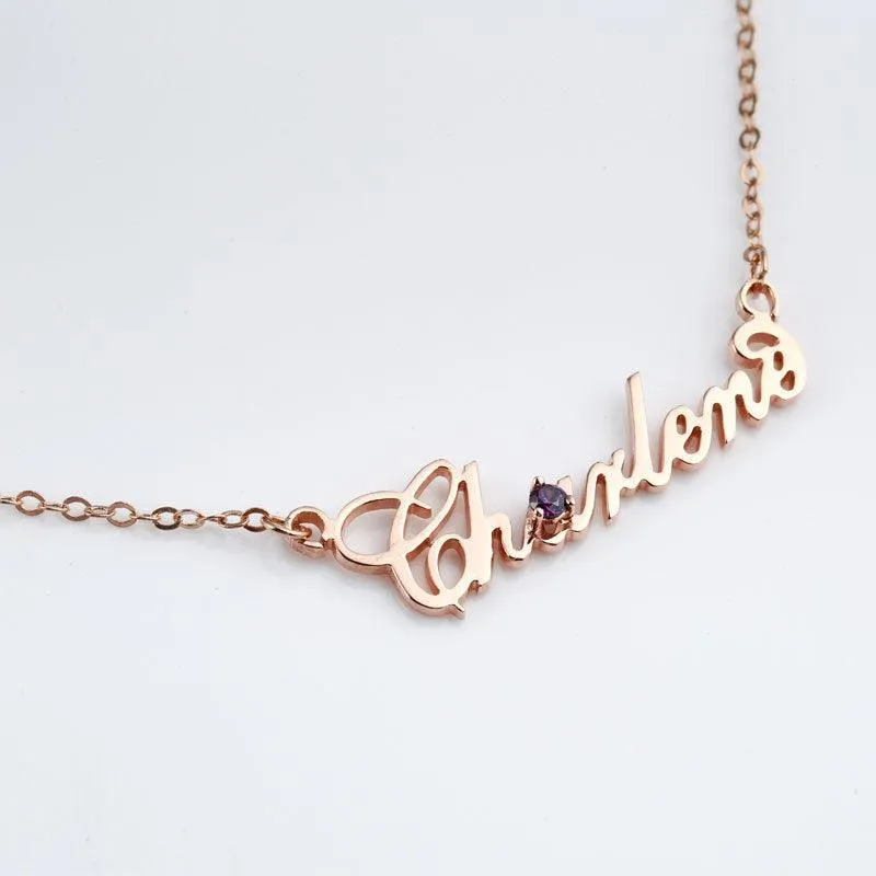 Full Silver Diamond Name Necklace