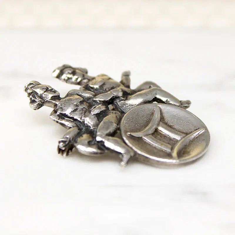 Gemini Zodiac Brooch in 830 Silver