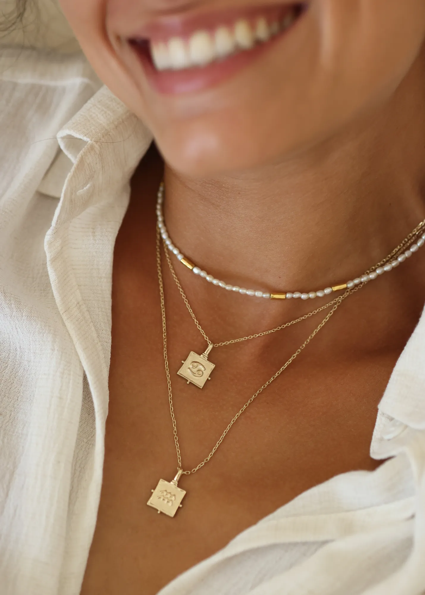 Gemini Zodiac Gold Necklace