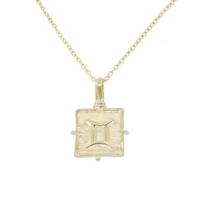 Gemini Zodiac Gold Necklace