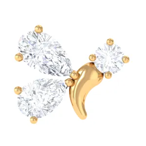 Genuine Diamond Butterfly Earring for Cartilage Piercing