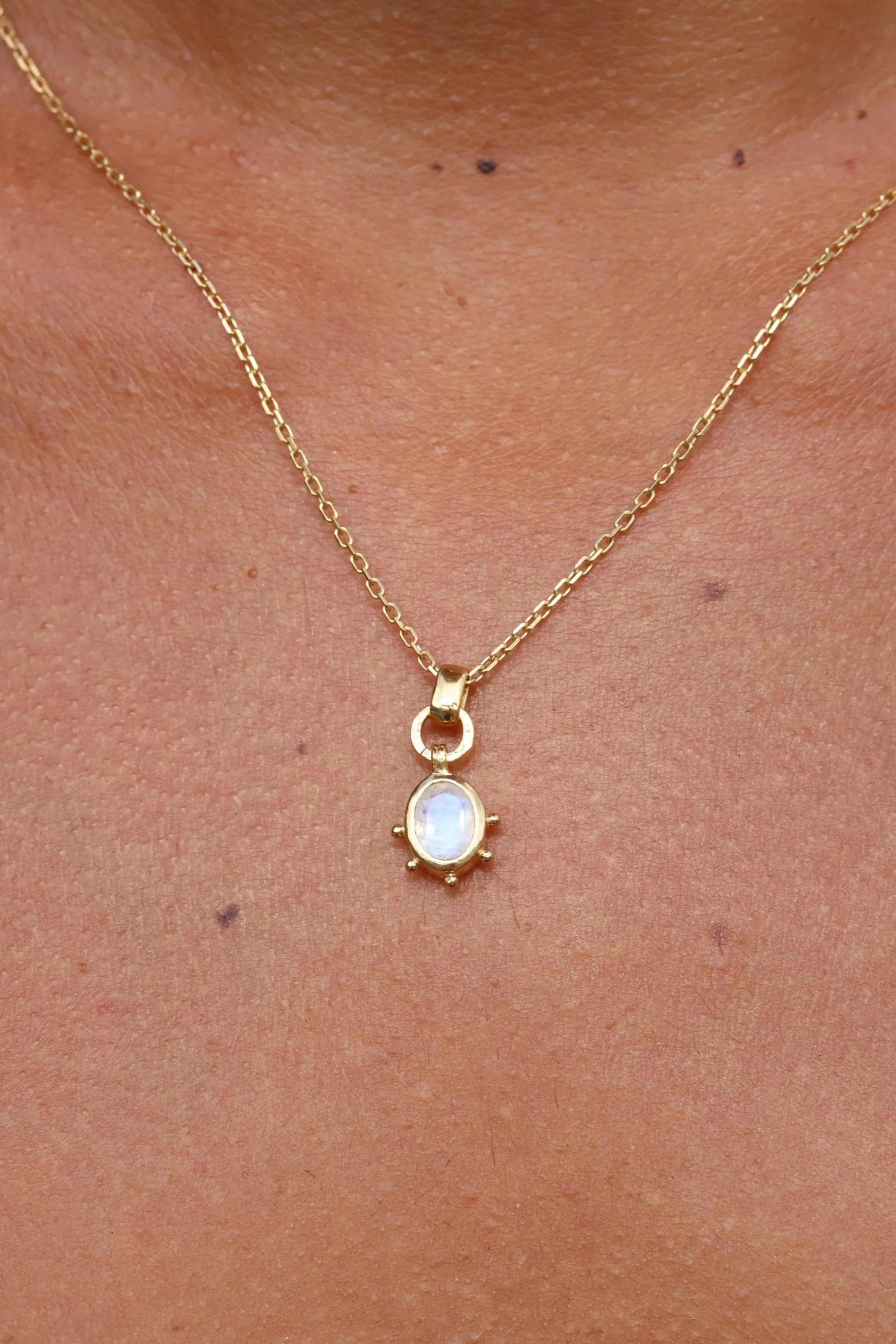 Gia Moonstone Silver Necklace