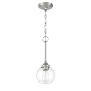 Glenda 1 Light Mini Pendant in Brushed Polished Nickel