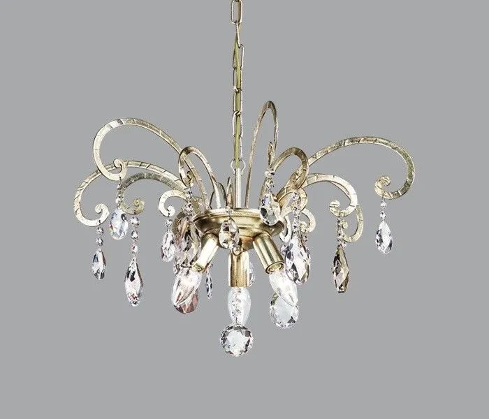 Gold & Silver Chandelier With Premium Elements Crystals