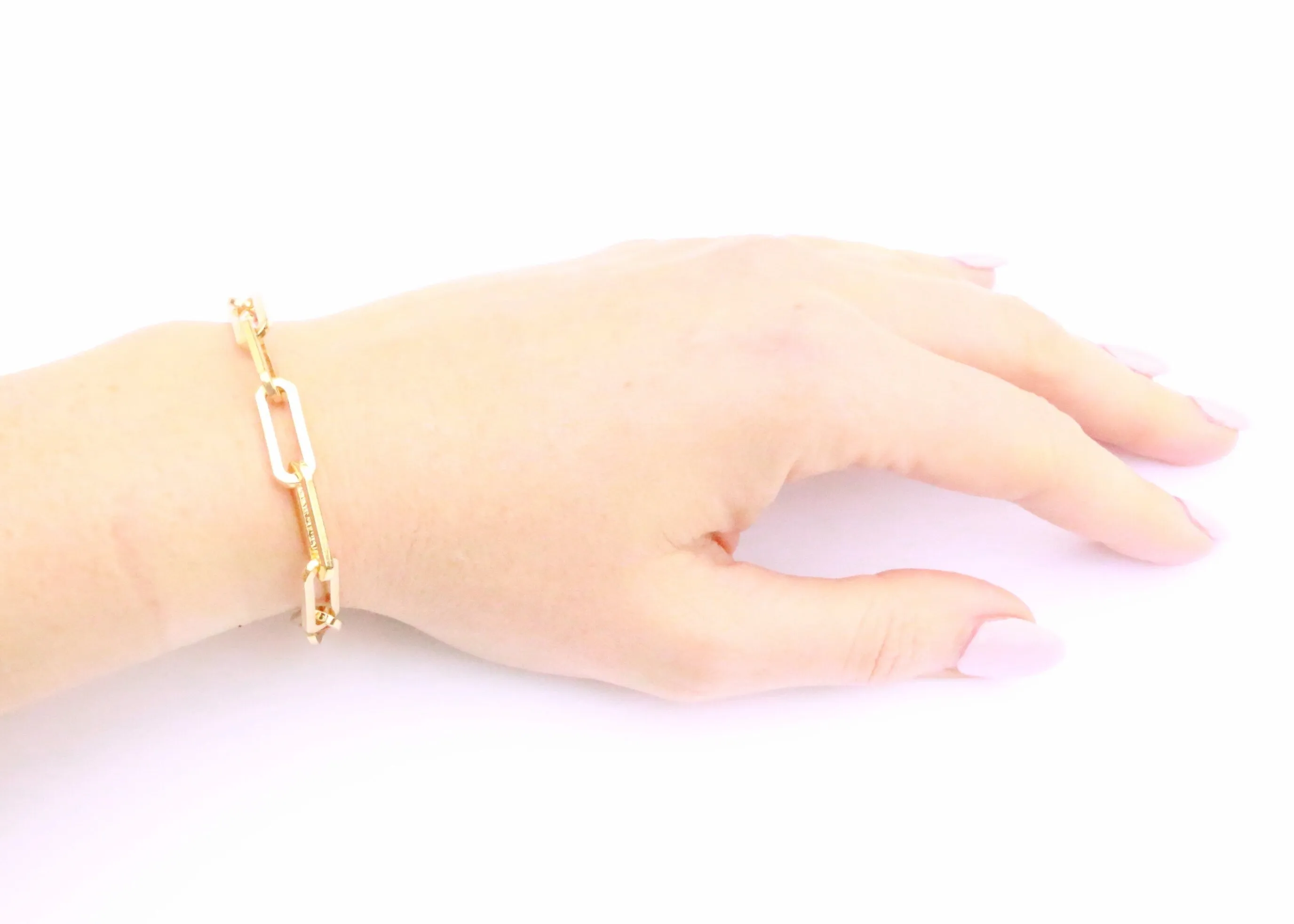 Gold Large Paperclip Bracelet, Gold Charm Bracelet, Layering Bracelet, Adjustable Gold Chain Bracelet, Christmas Gift, Minimalist Jewelry