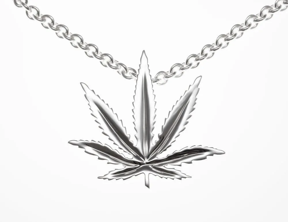 Gold Sativa Leaf Classic Pendant