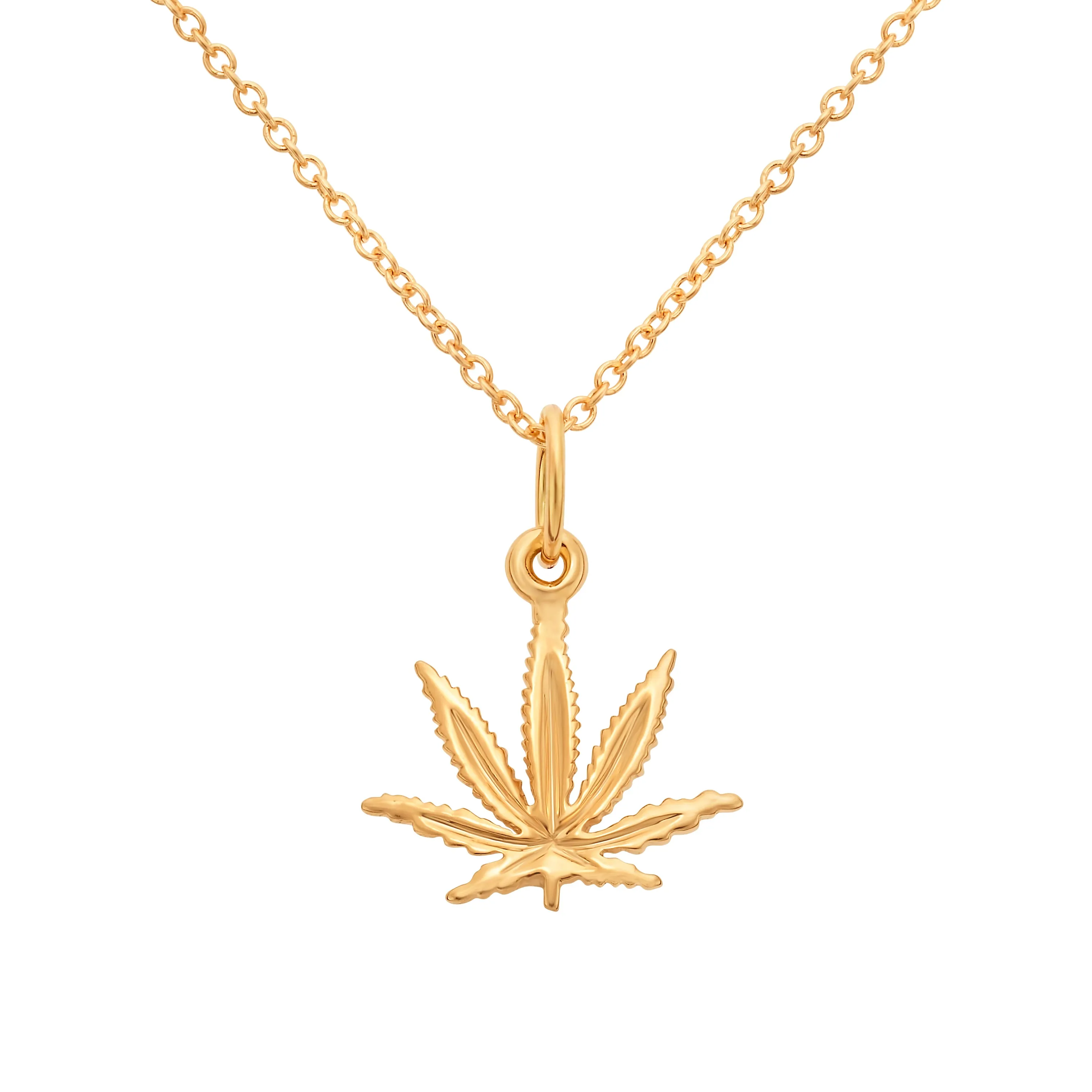 Gold Sativa Leaf Classic Pendant