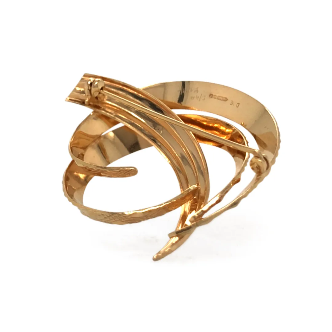 Gold 'swirl' Brooch