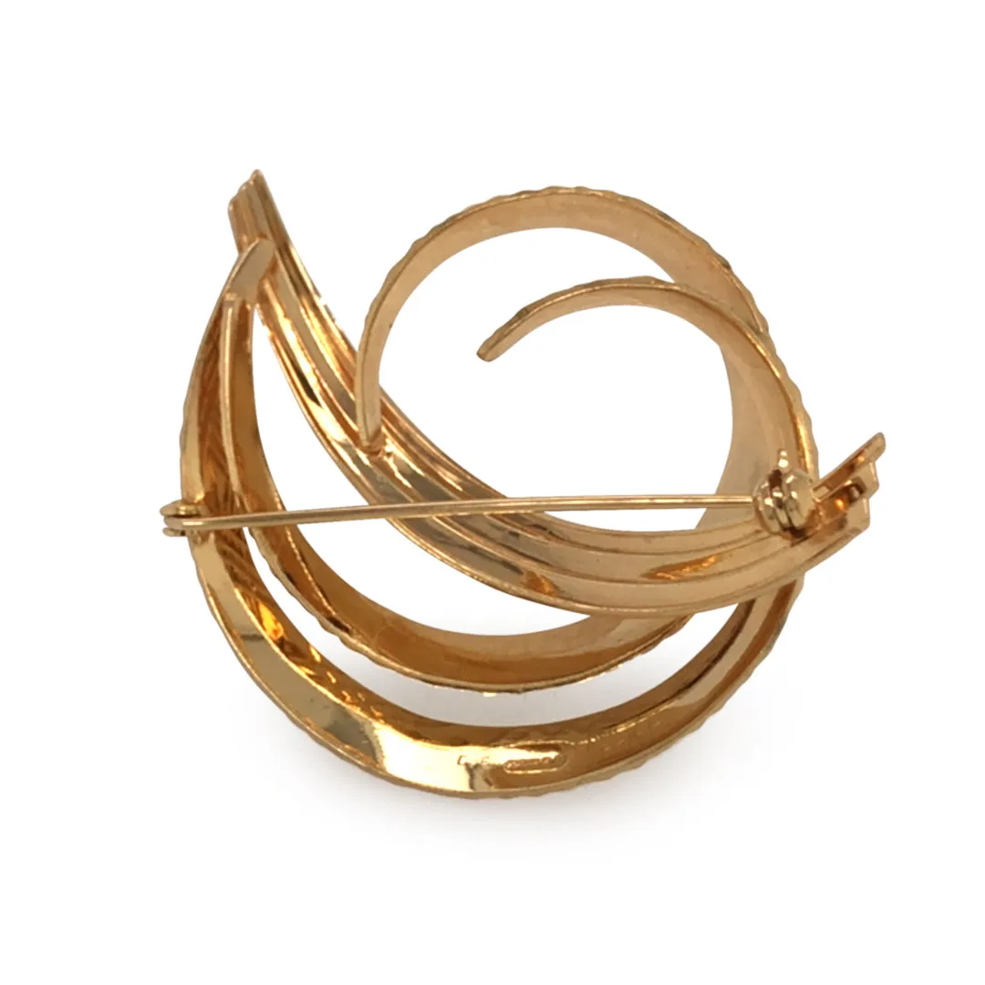 Gold 'swirl' Brooch