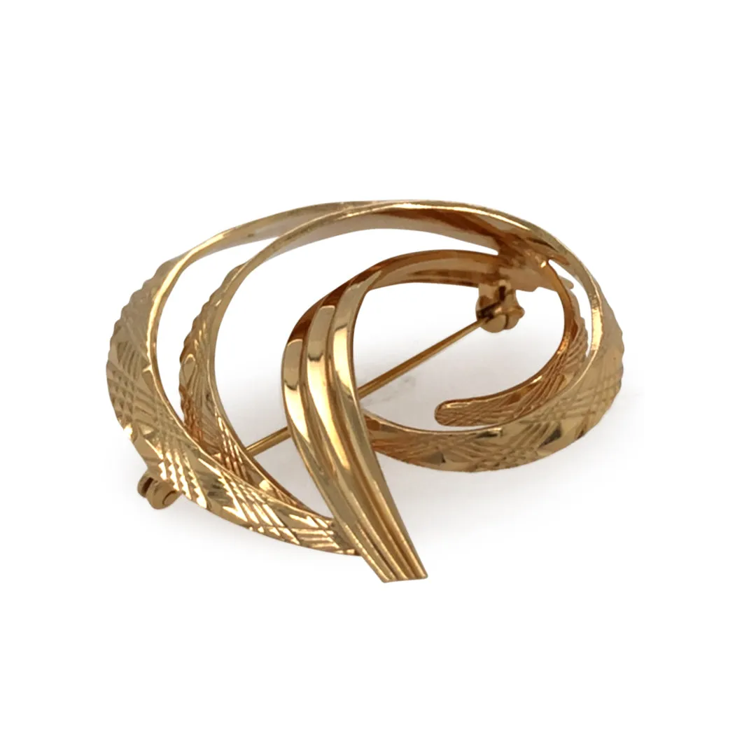 Gold 'swirl' Brooch