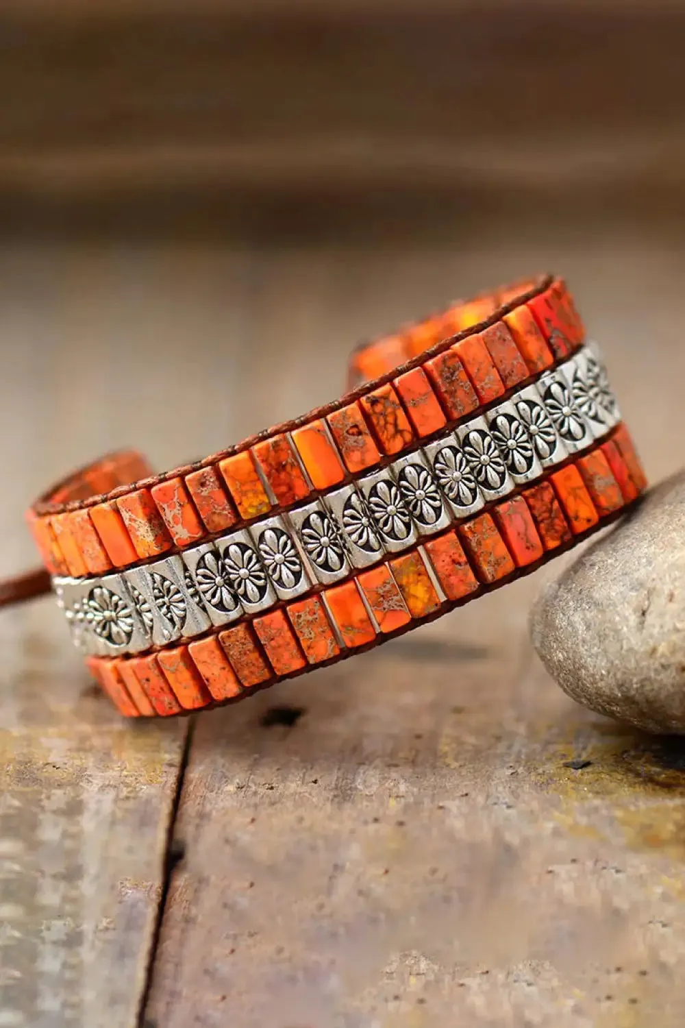 Handmade Triple Layer Natural Stone Bracelet - Boho Chic Jewelry