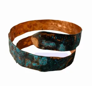 Handmade Turquoise Patina Copper Wrap Bracelet