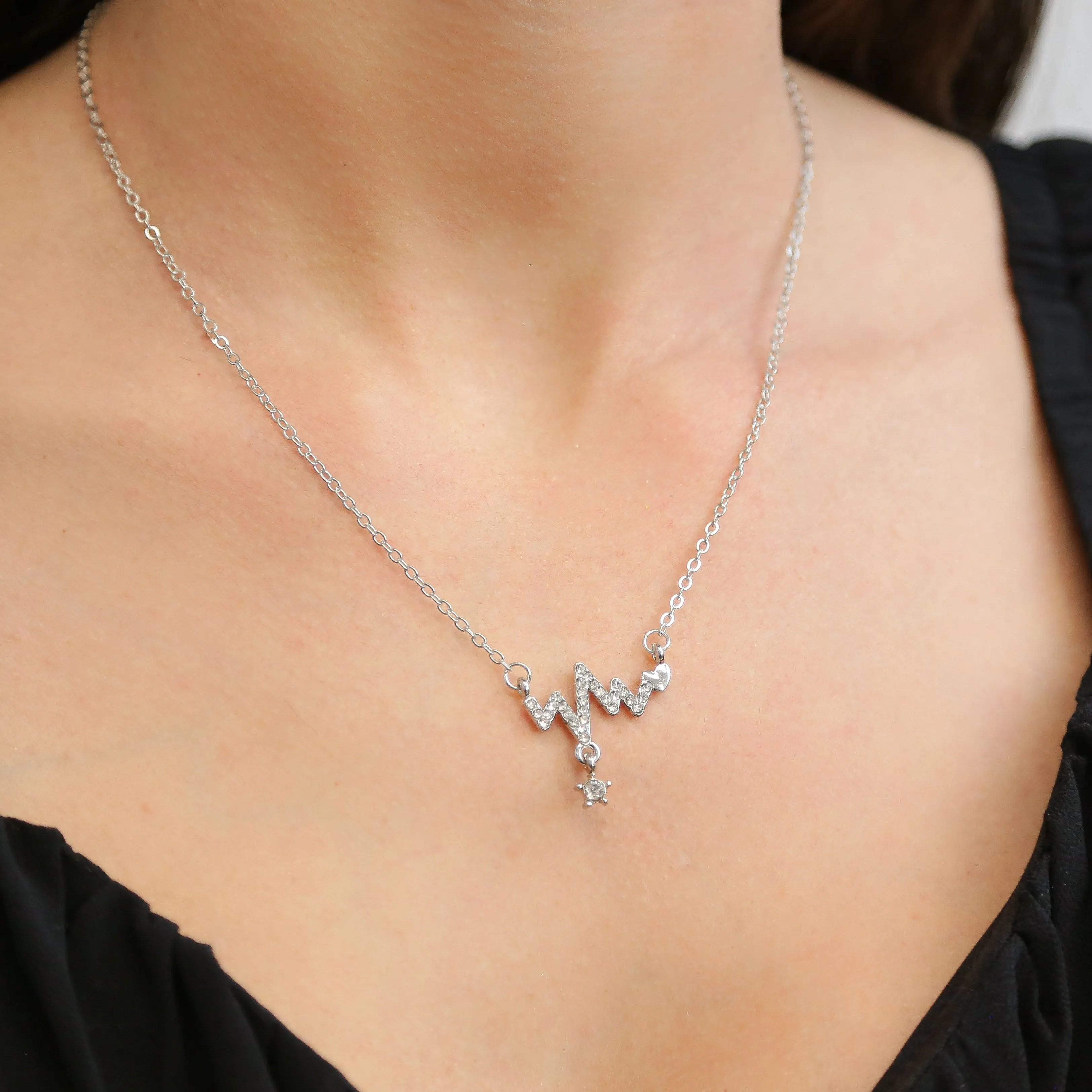 HAVEN - Silver Necklace With Cubic Zirconia Pendant