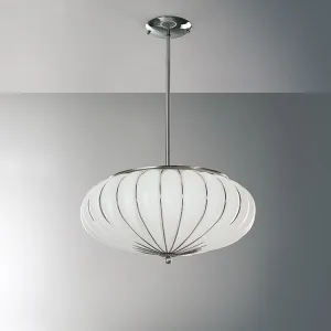 Impressive Large Modern Suspended Ceiling Light In White Or Clear Murano Glass