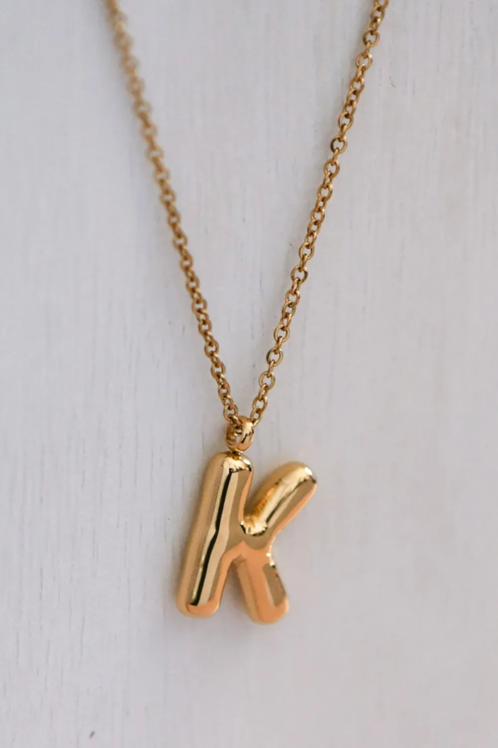 Initial Bubble Necklace-Gold