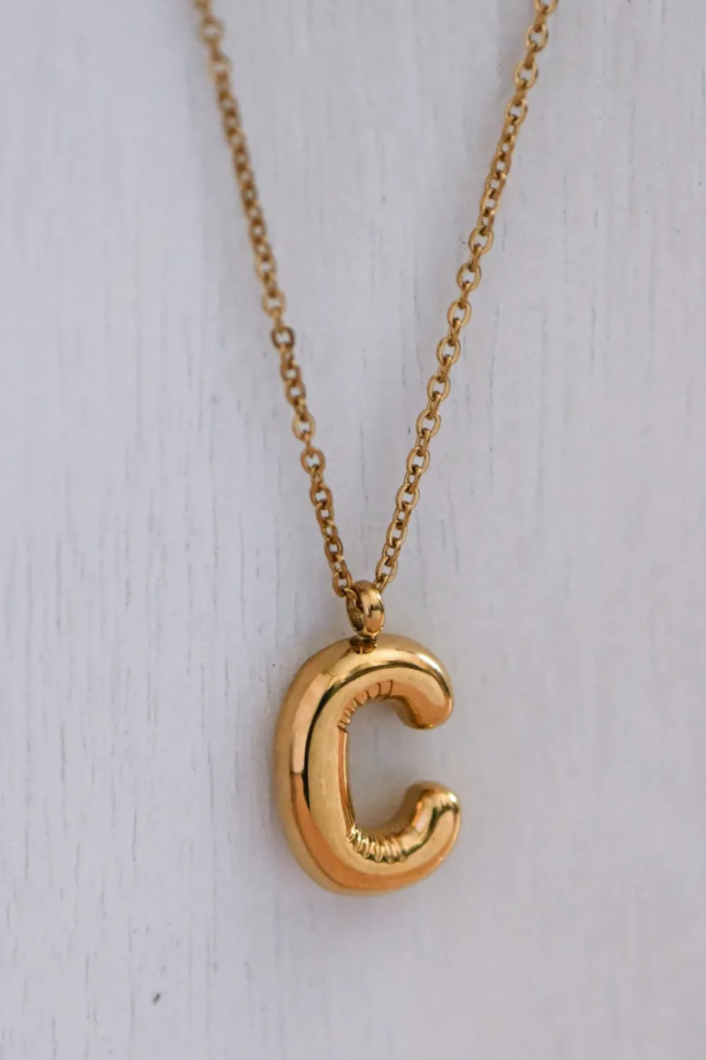 Initial Bubble Necklace-Gold