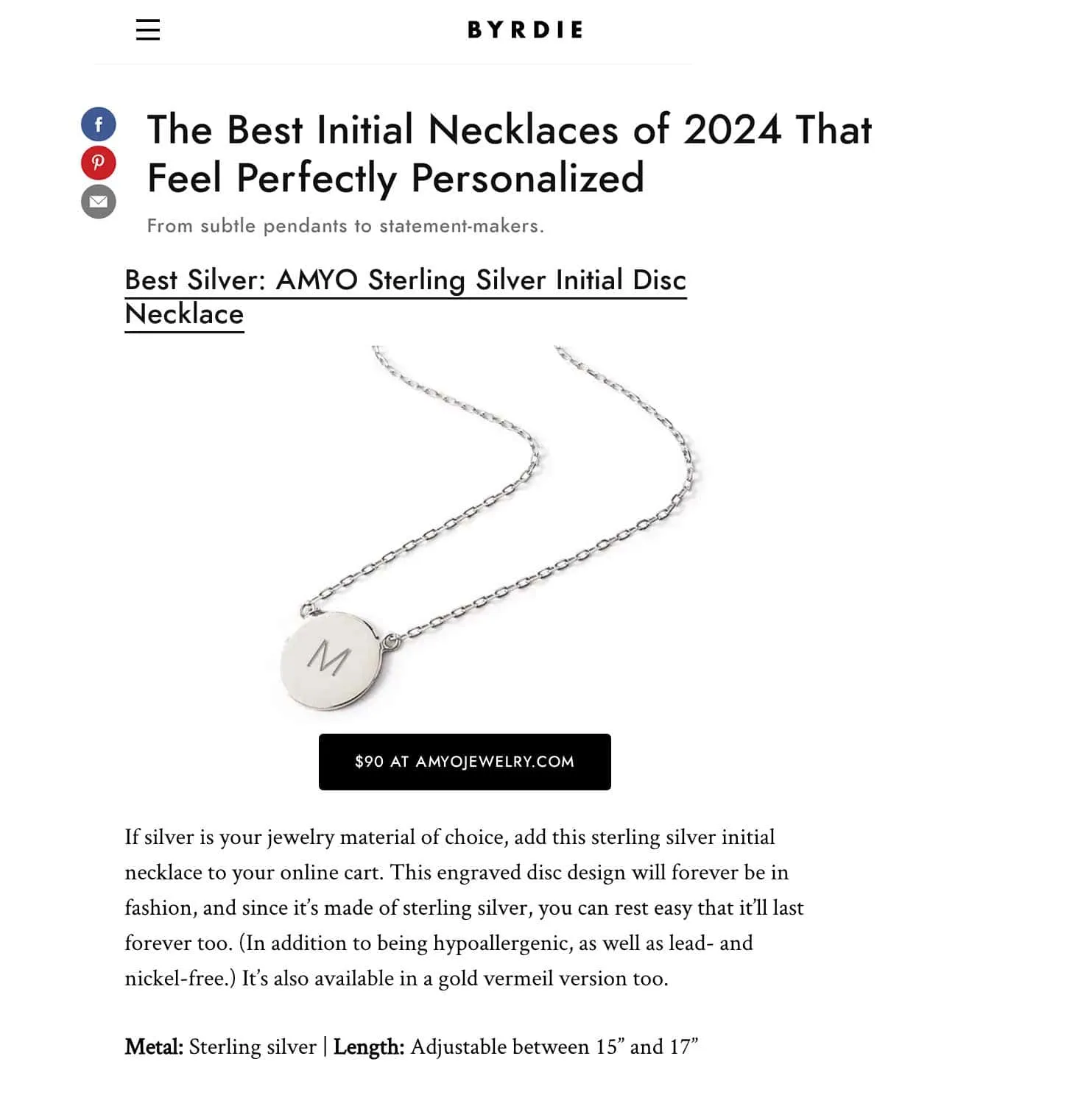 Initial Disc Necklace