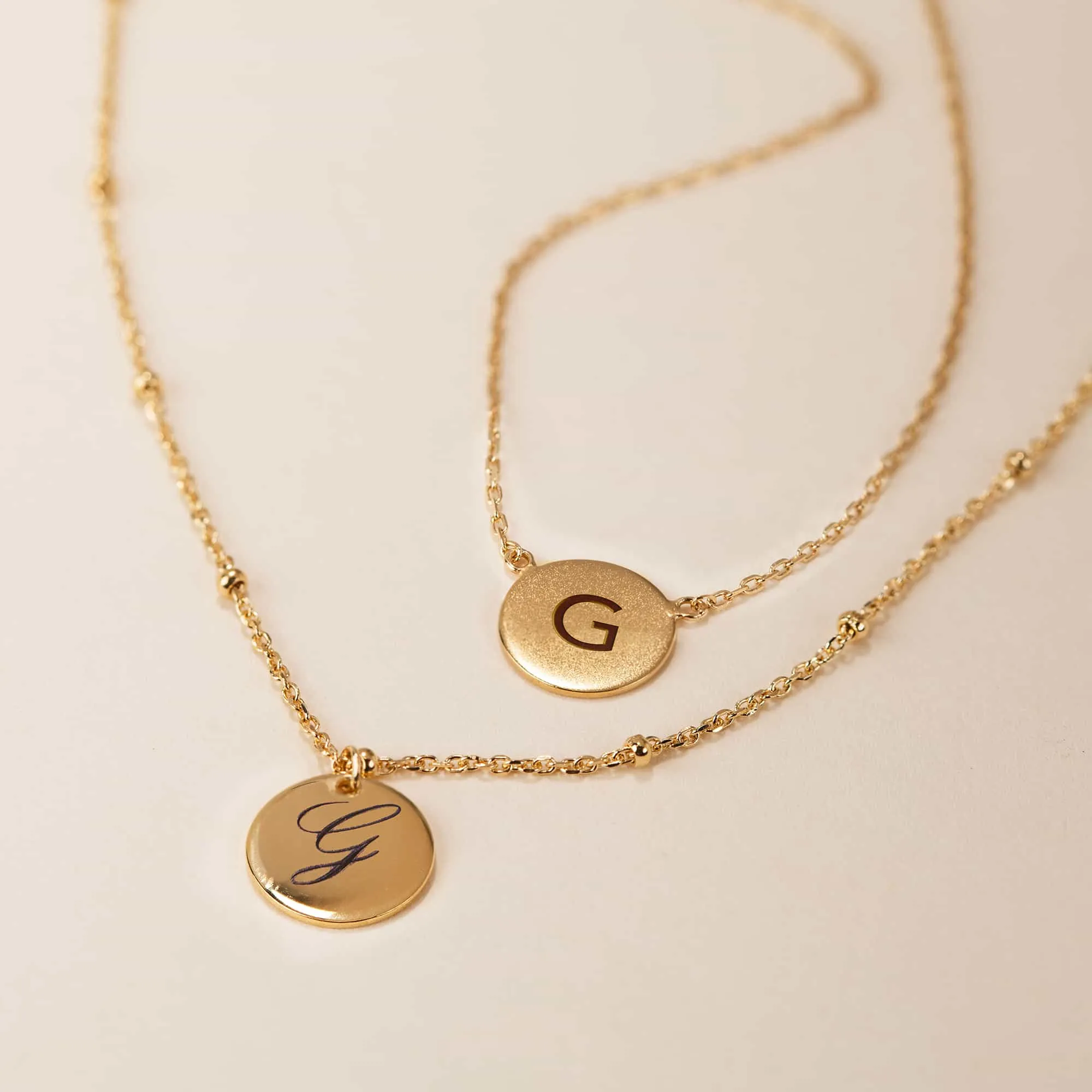 Initial Disc Necklace