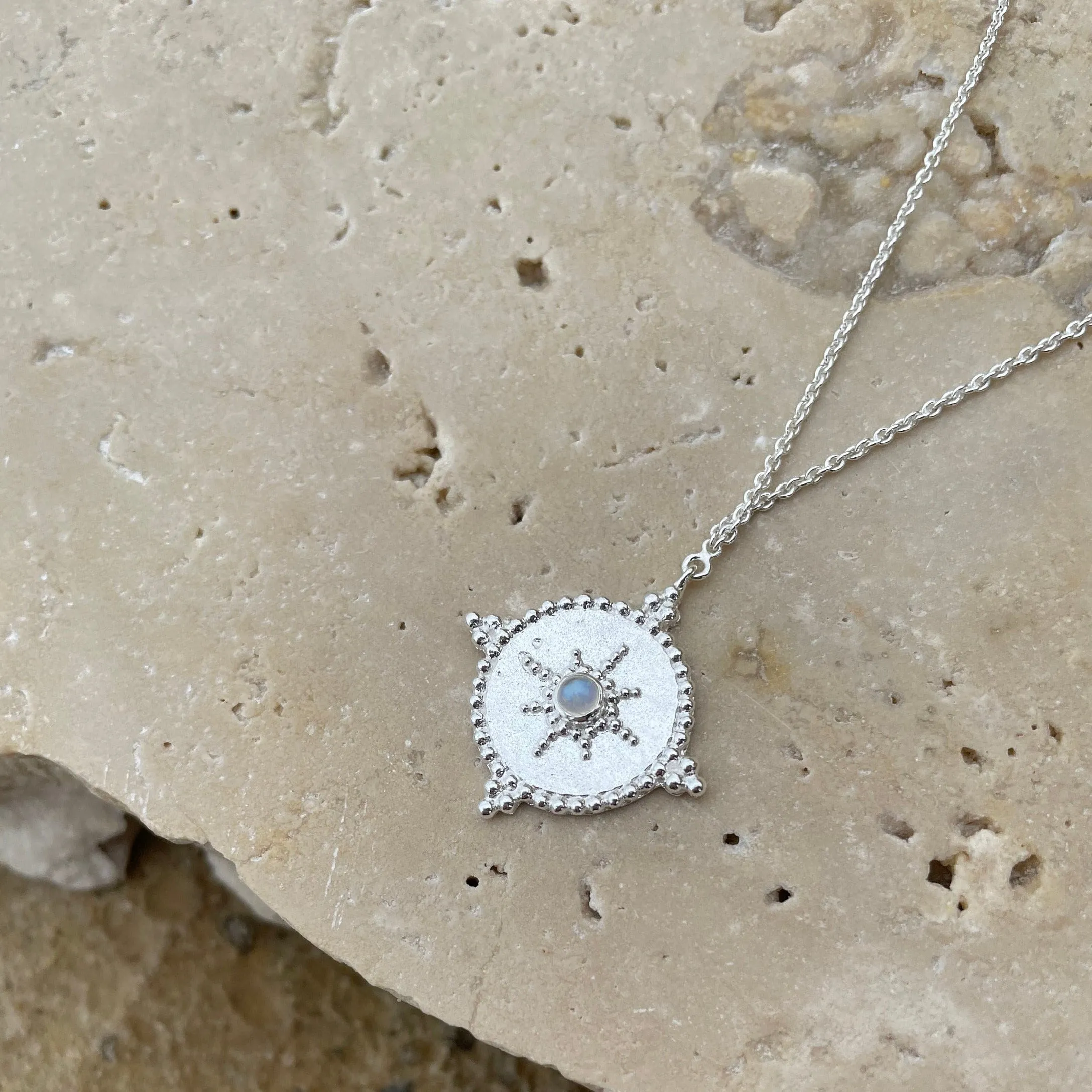 Isabelle Sterling Silver Rainbow Moonstone Necklace