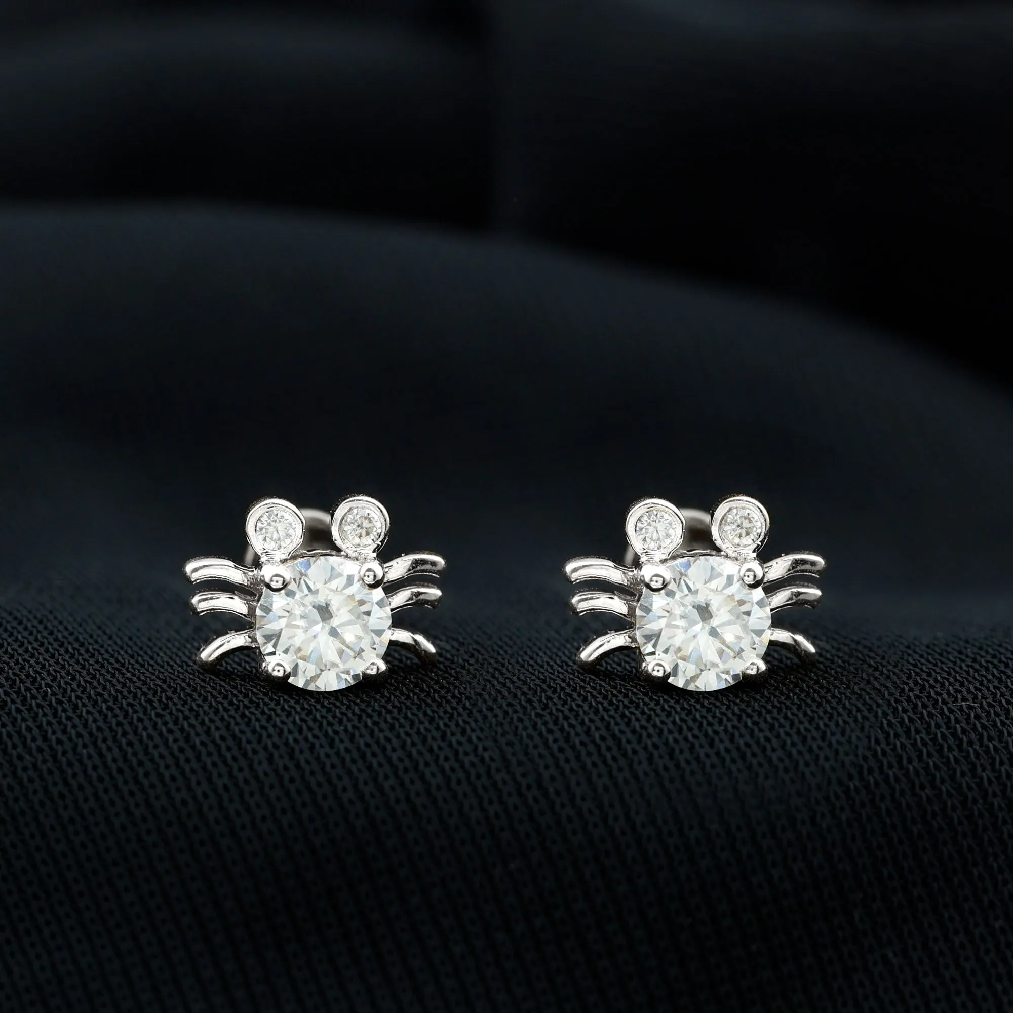 Lab Grown Diamond Spider Stud Earrings with Screw Back