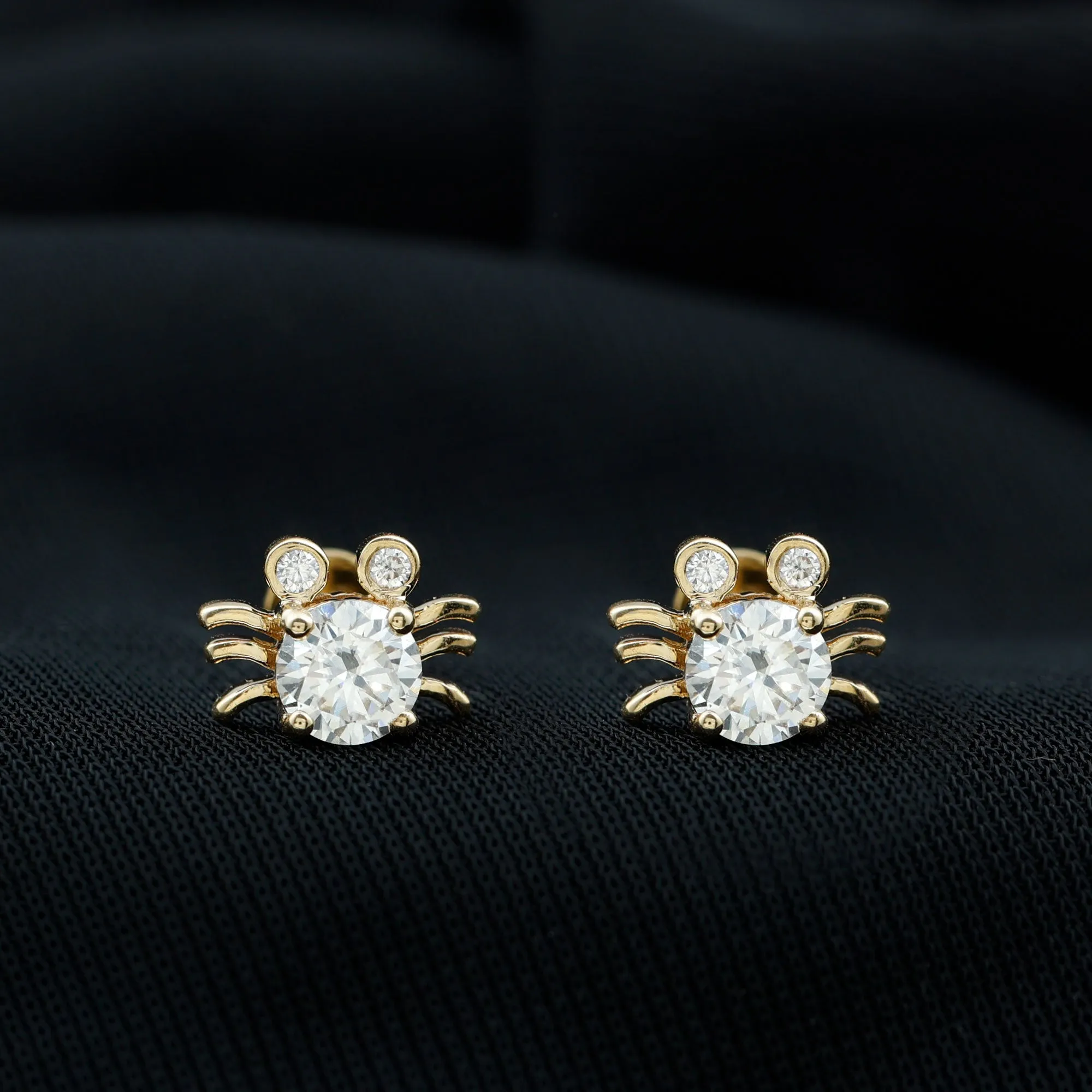 Lab Grown Diamond Spider Stud Earrings with Screw Back