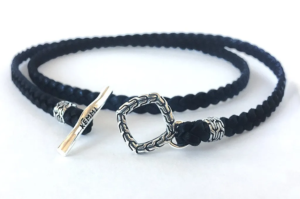 Leather Wrap Black Bracelet