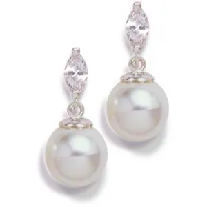 Lenora Cubic Zirconia and Pearl Earrings