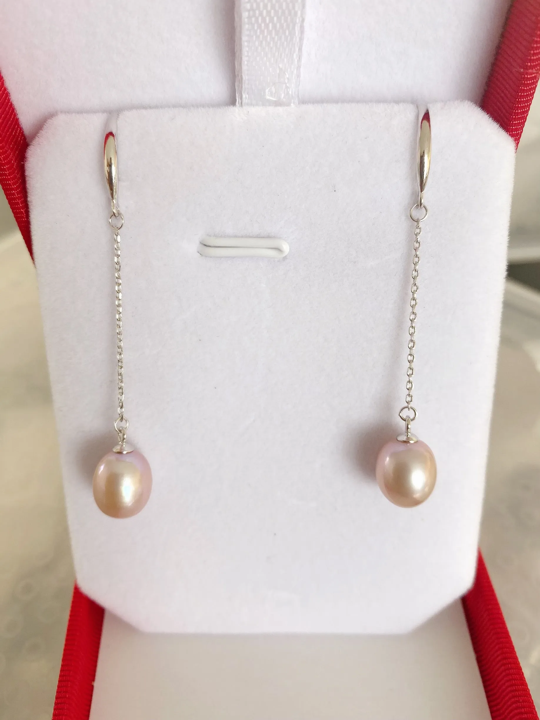 Long Dangling Freshwater Pearl Earrings