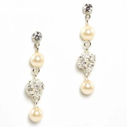 Madeline Pearl and Crystal Earrings